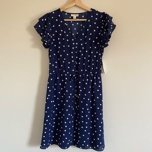 Maison Jules Polka Dot Flutter Sleeve Dress